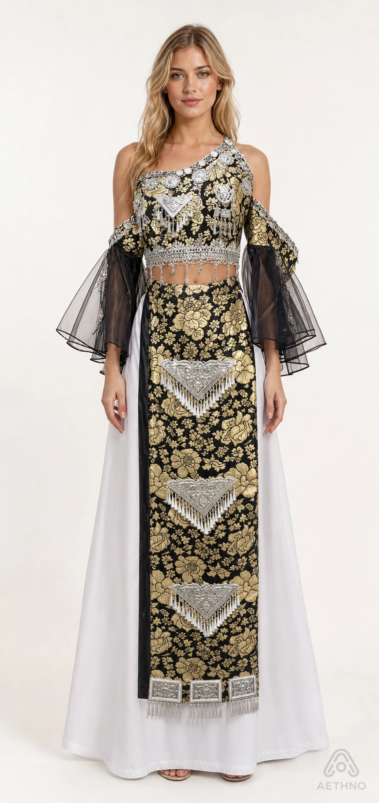 AETHNO Miao-Inspired Embroidered Women's Outfit - Look 104
