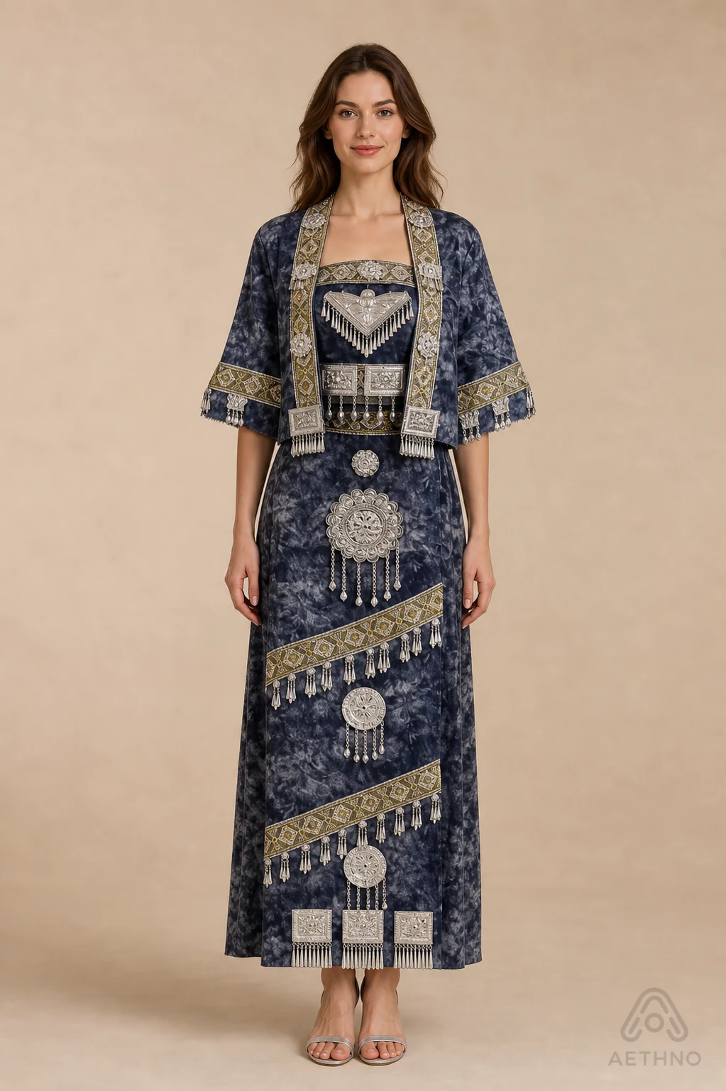 AETHNO Miao-Inspired Embroidered Women's Outfit - Look 107