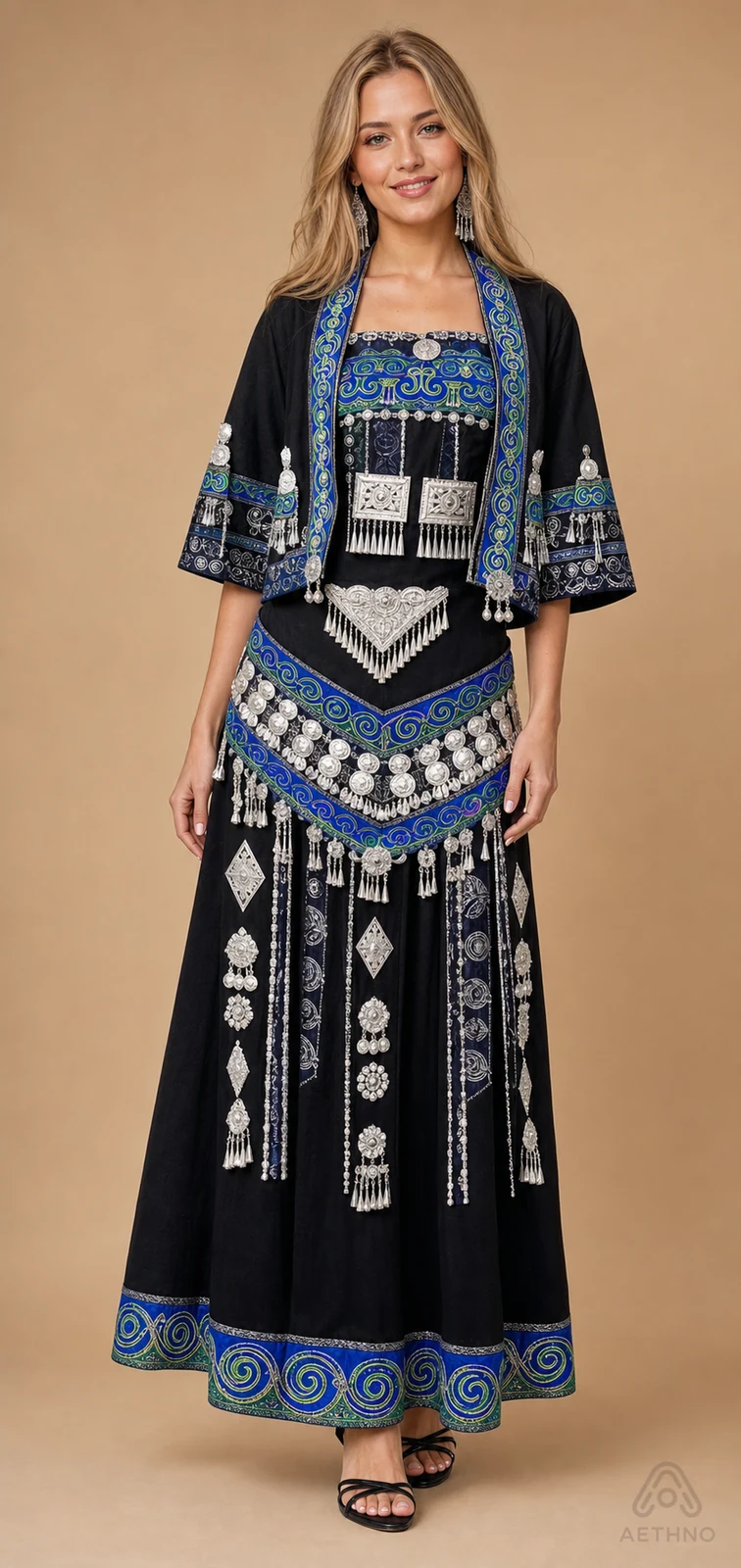 AETHNO Miao-Inspired Embroidered Women's Outfit - Look 108