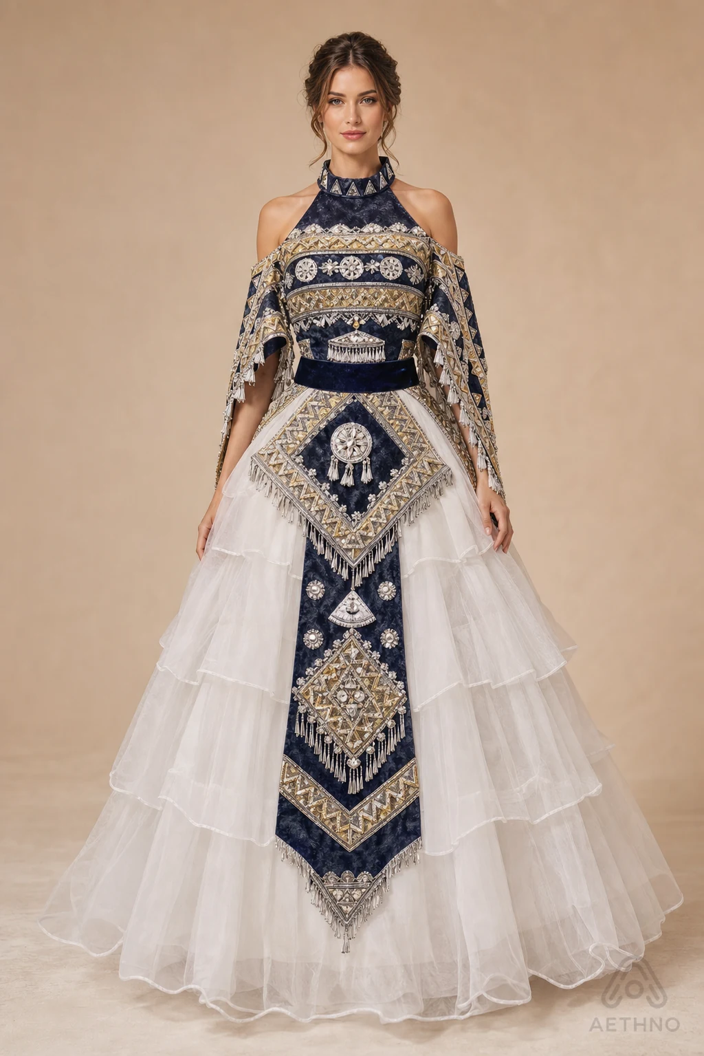 AETHNO Miao-Inspired Embroidered Women's Outfit - Look 110