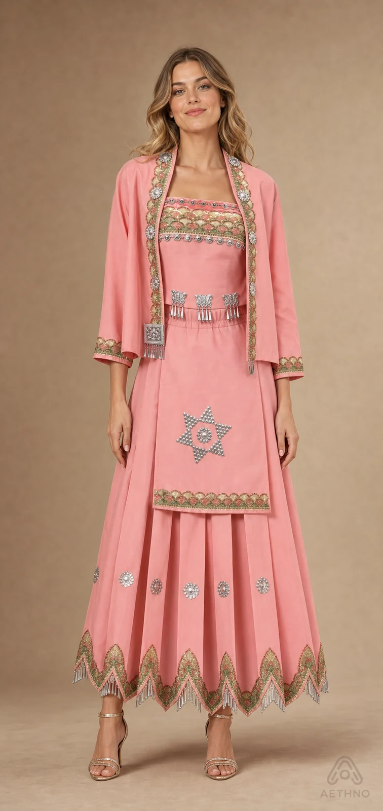 AETHNO Miao-Inspired Embroidered Women's Outfit - Look 112