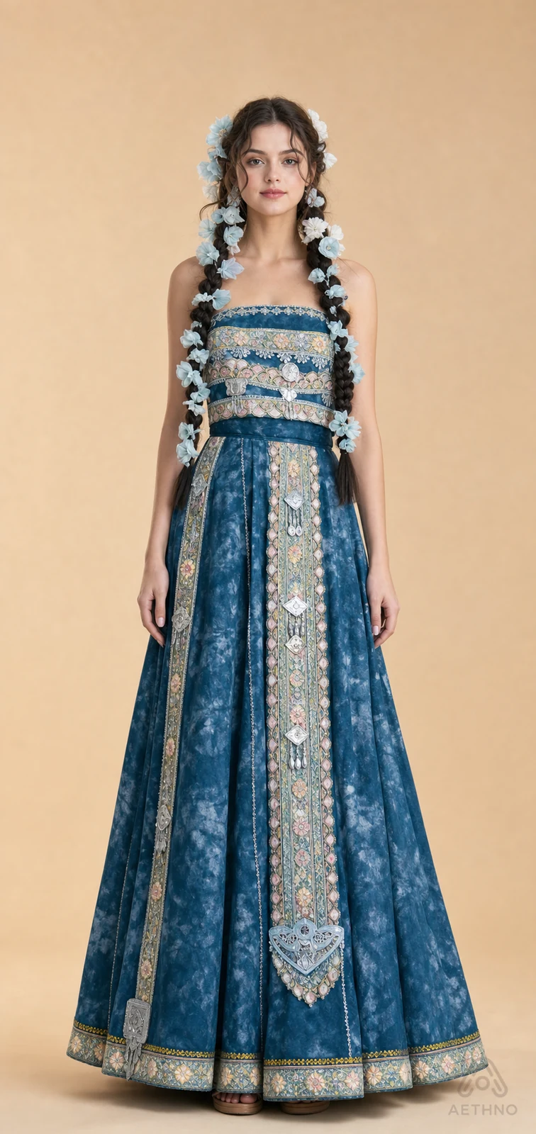 AETHNO Miao-Inspired Embroidered Women's Outfit - Look 116