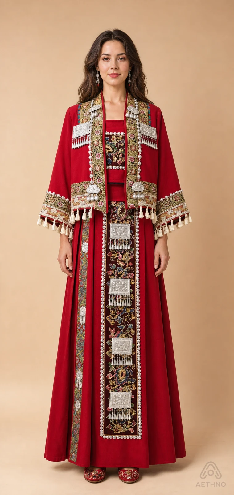 AETHNO Miao-Inspired Embroidered Women's Outfit - Look 117