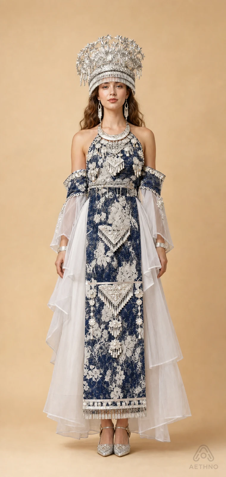 AETHNO Miao-Inspired Embroidered Women's Outfit - Look 120