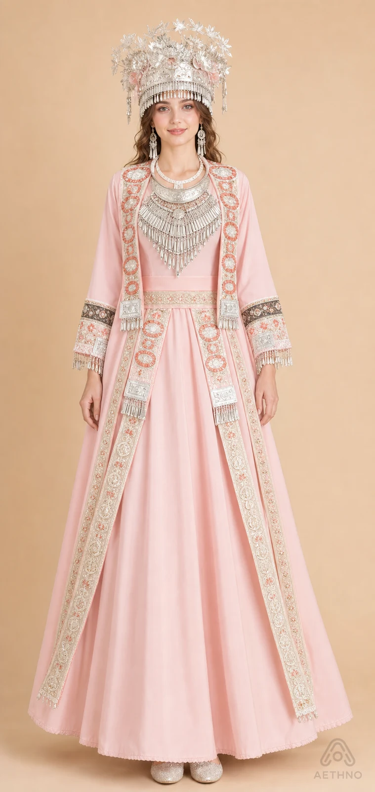 AETHNO Miao-Inspired Embroidered Women's Outfit - Look 123