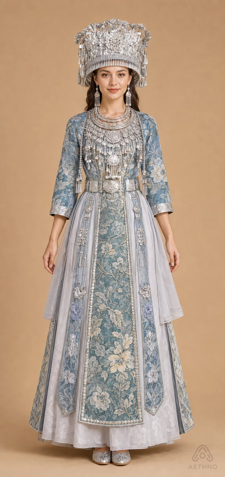 AETHNO Miao-Inspired Embroidered Women's Outfit - Look 125