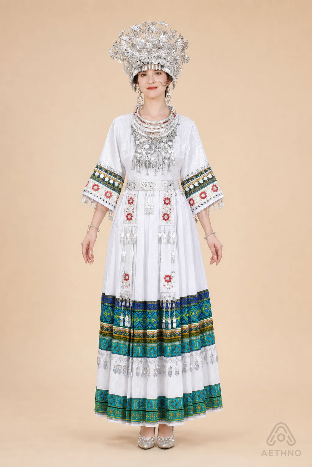 AETHNO Miao-Inspired Embroidered Women's Outfit - Look 128