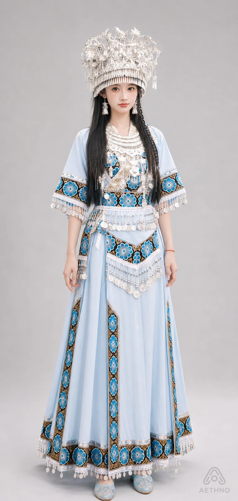 AETHNO Miao-Inspired Embroidered Women's Outfit - Look 132