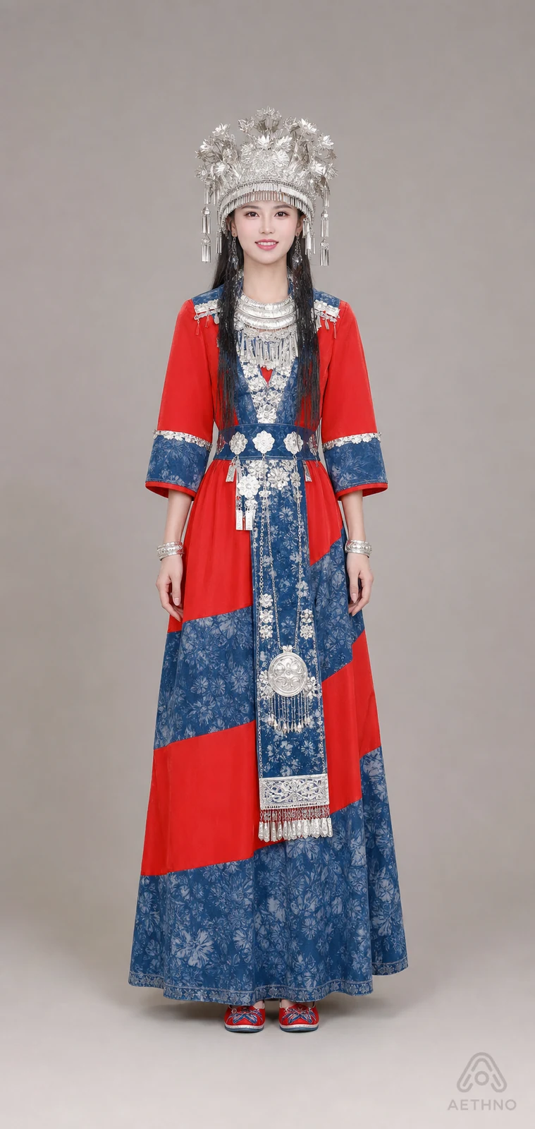 AETHNO Miao-Inspired Embroidered Women's Outfit - Look 133