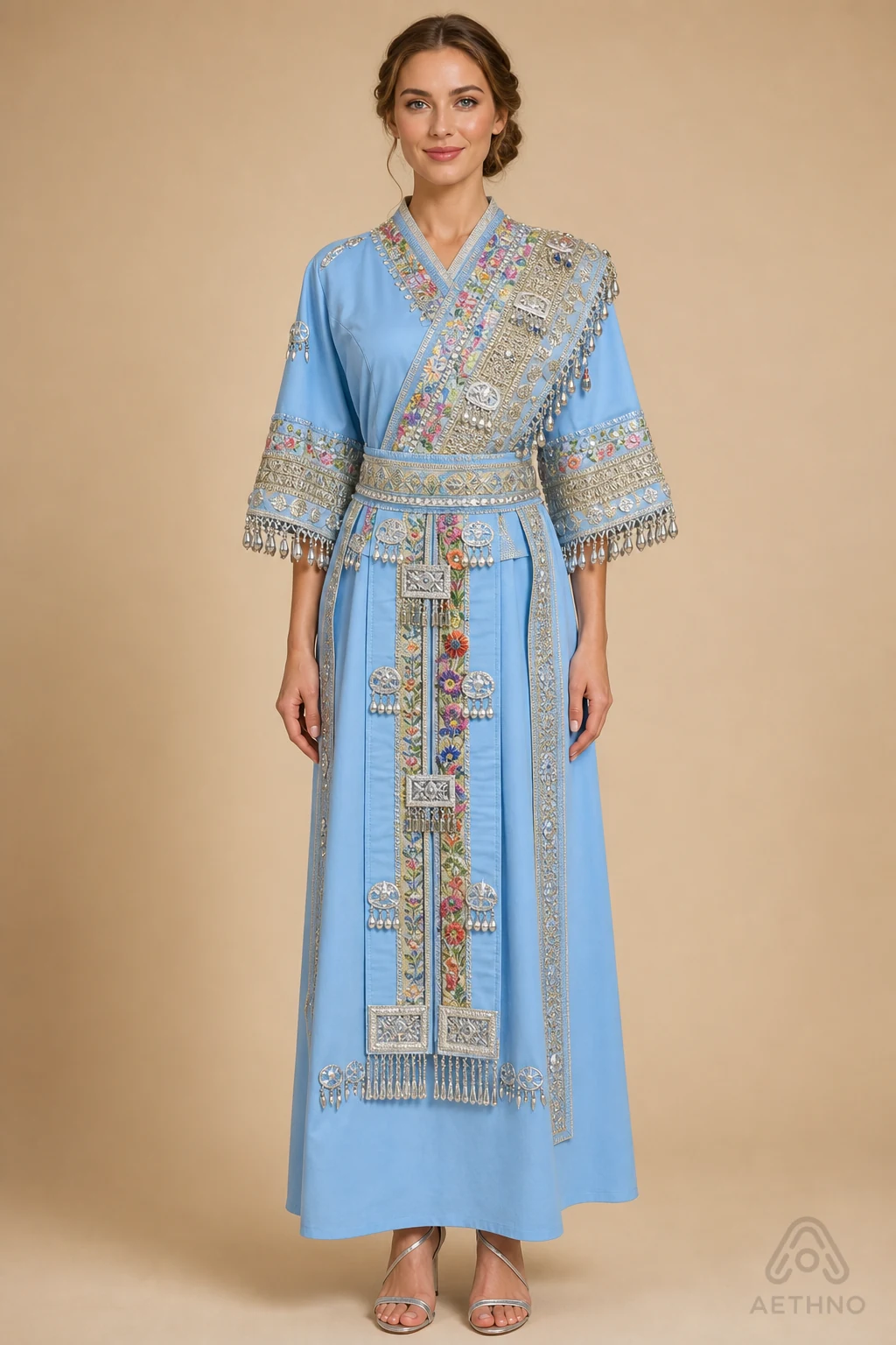 AETHNO Miao-Inspired Embroidered Women's Outfit - Look 138