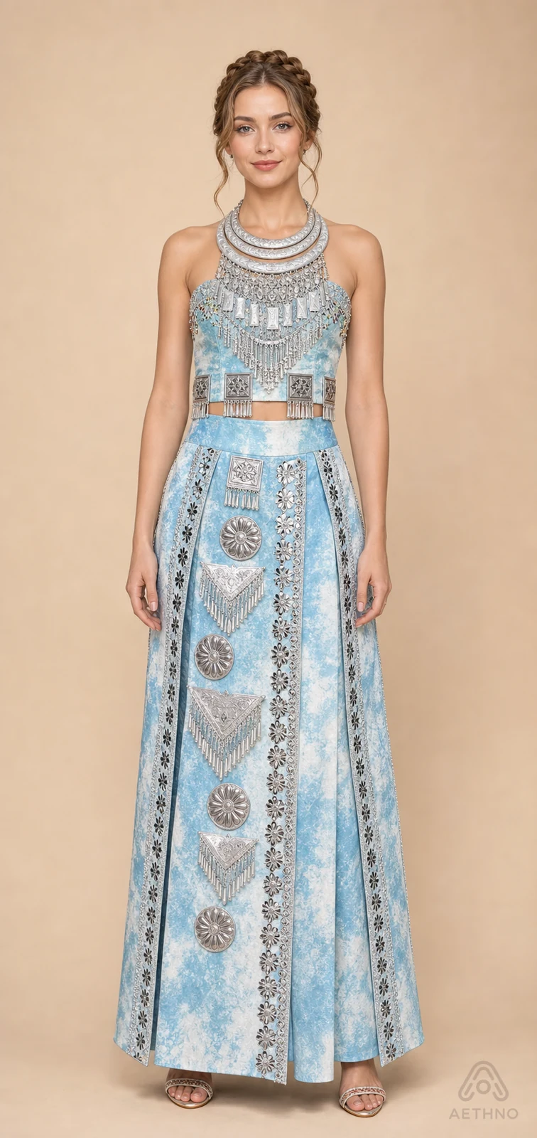 AETHNO Miao-Inspired Embroidered Women's Outfit - Look 139