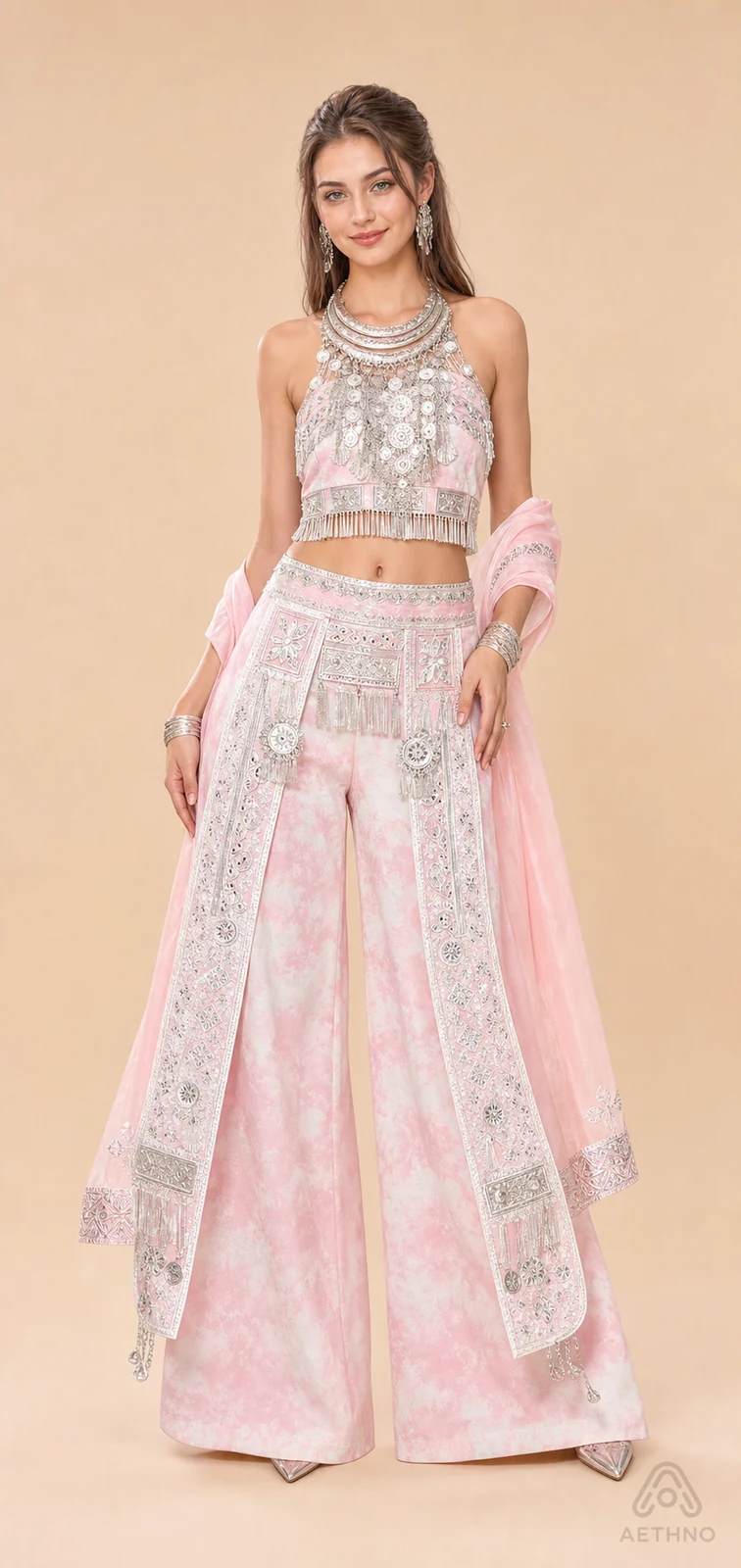 AETHNO Miao-Inspired Embroidered Women's Outfit - Look 140