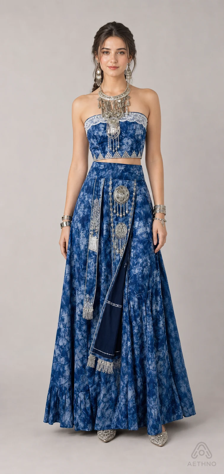 AETHNO Miao-Inspired Embroidered Women's Outfit - Look 141