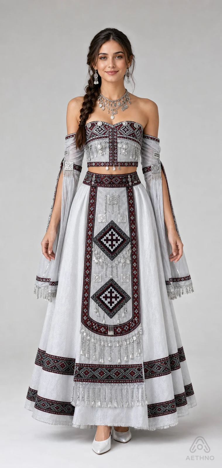 AETHNO Miao-Inspired Embroidered Women's Outfit - Look 145