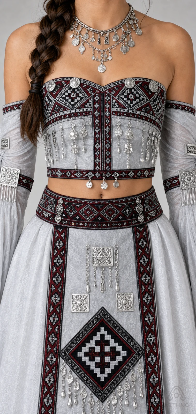 AETHNO Miao-Inspired Embroidered Women's Outfit - Look 145 - Image 6
