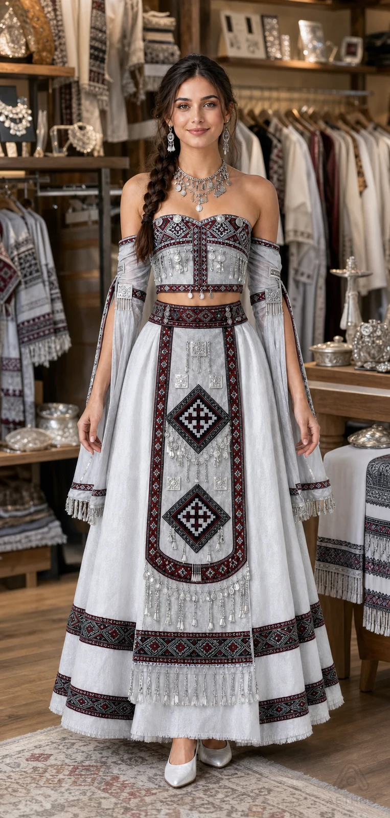 AETHNO Miao-Inspired Embroidered Women's Outfit - Look 145 - Image 9