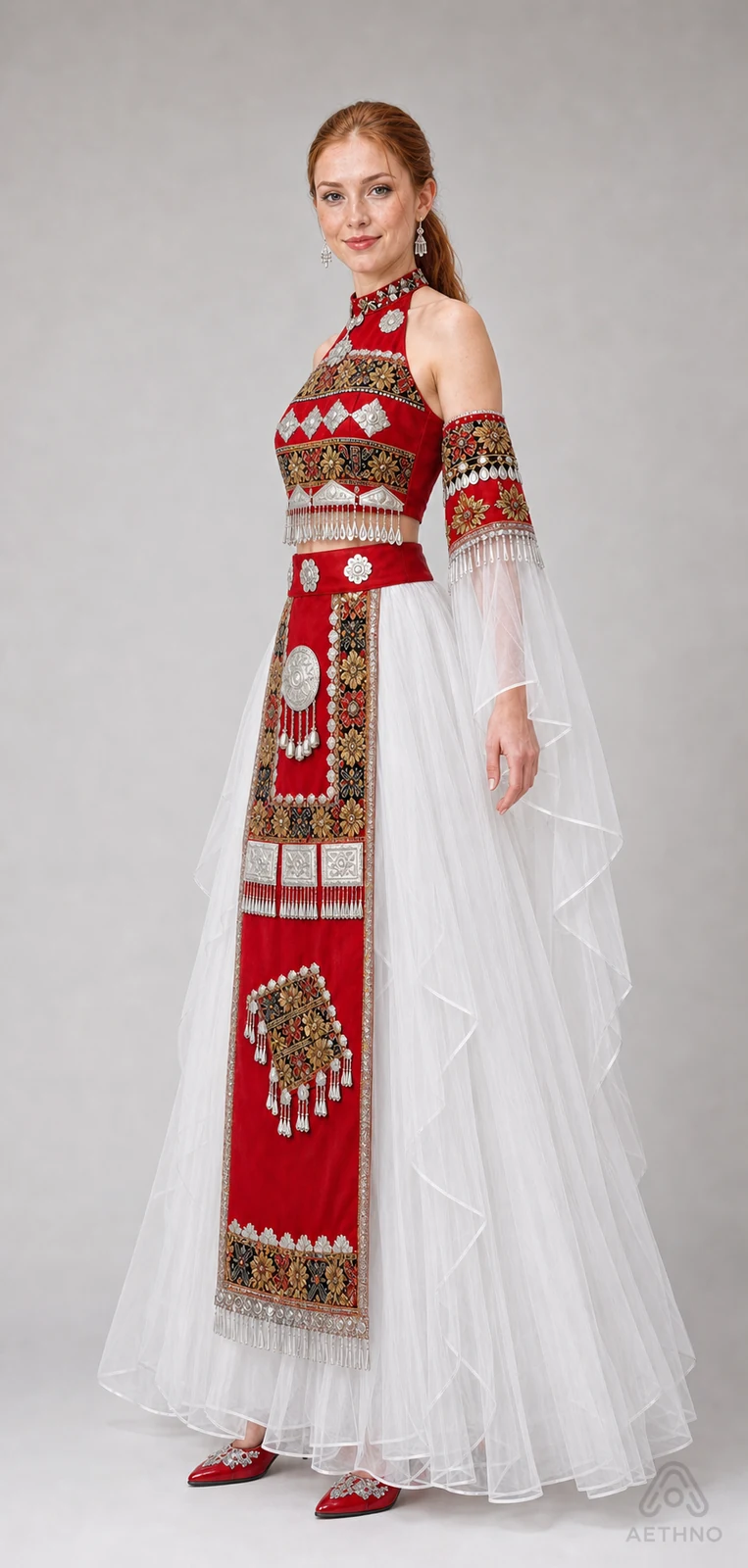 AETHNO Miao-Inspired Embroidered Women's Outfit - Look 146 - Image 3
