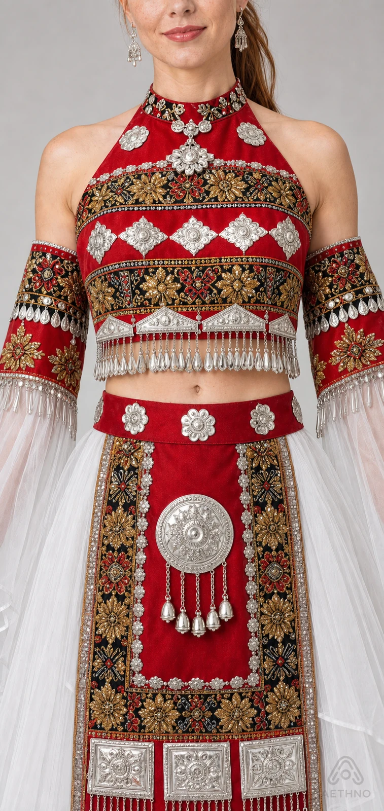 AETHNO Miao-Inspired Embroidered Women's Outfit - Look 146 - Image 6