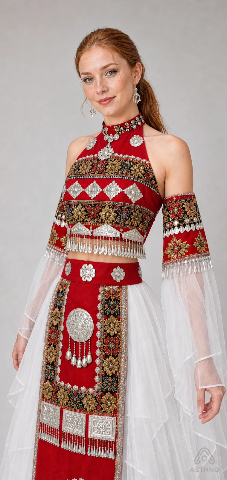 AETHNO Miao-Inspired Embroidered Women's Outfit - Look 146 - Image 7