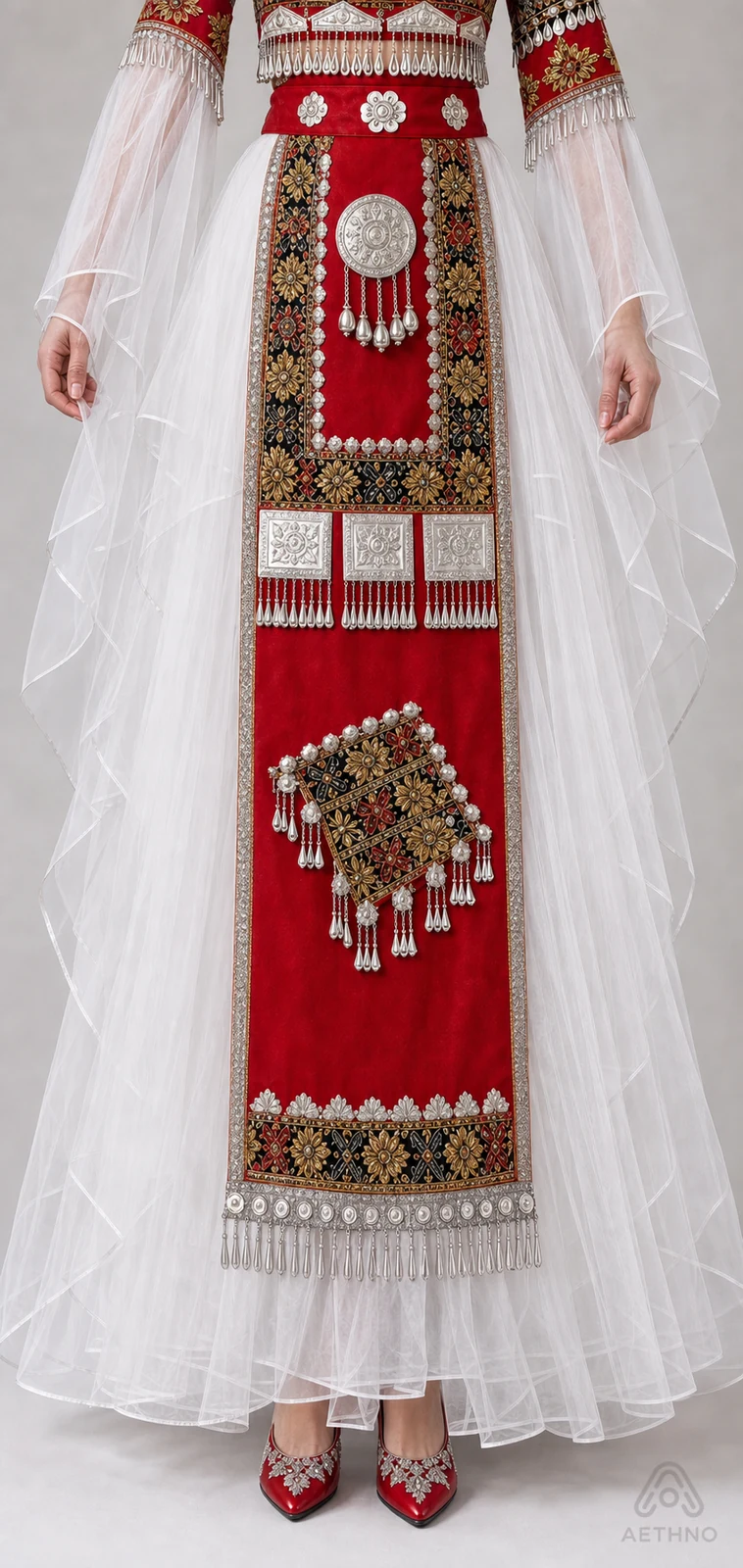 AETHNO Miao-Inspired Embroidered Women's Outfit - Look 146 - Image 8
