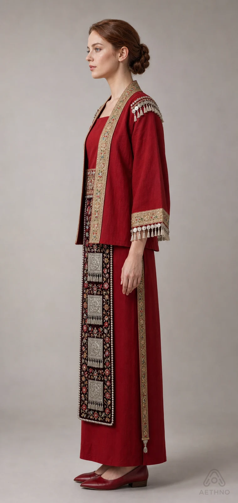 AETHNO Miao-Inspired Embroidered Women's Outfit - Look 150 - Image 3