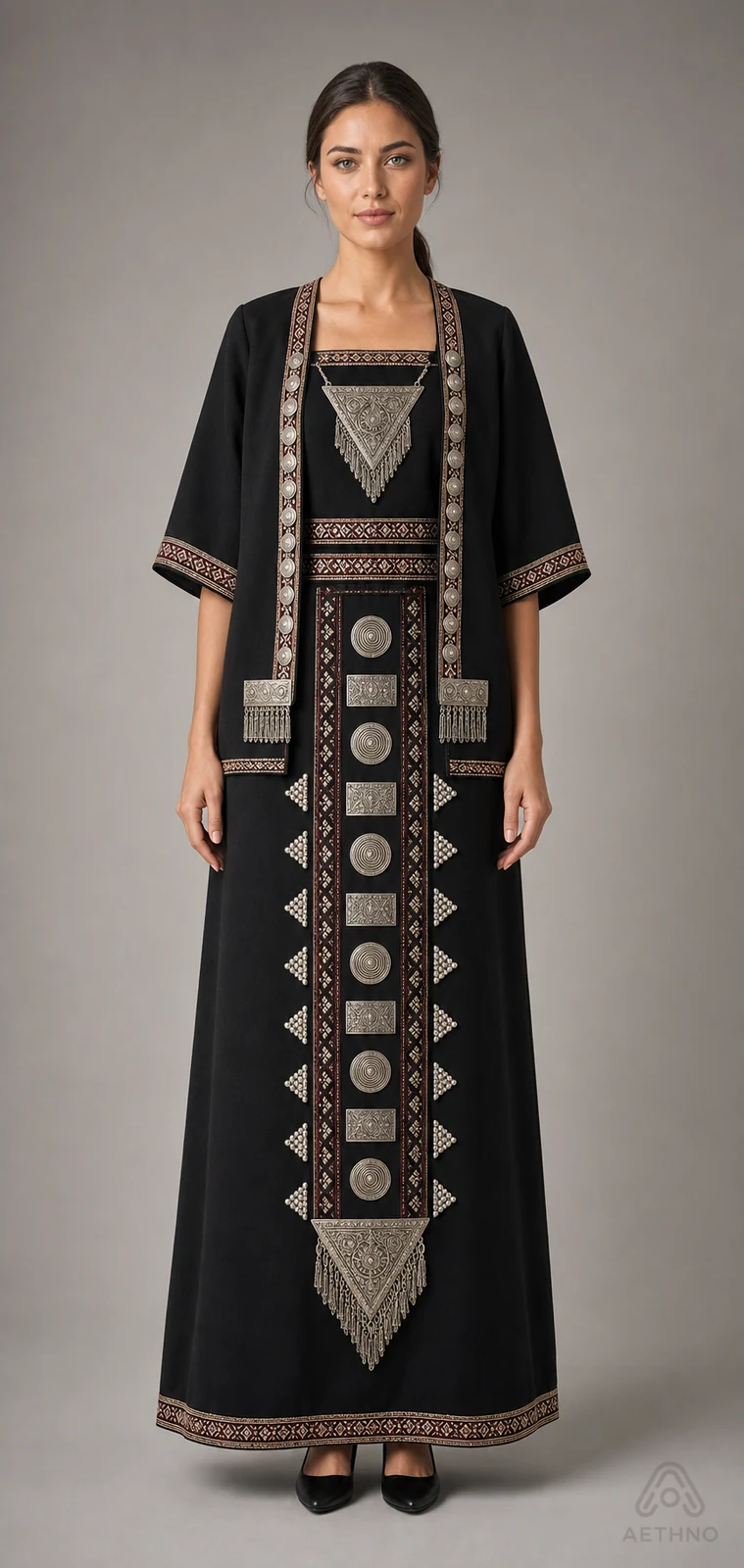 AETHNO Miao-Inspired Embroidered Women's Outfit - Look 151