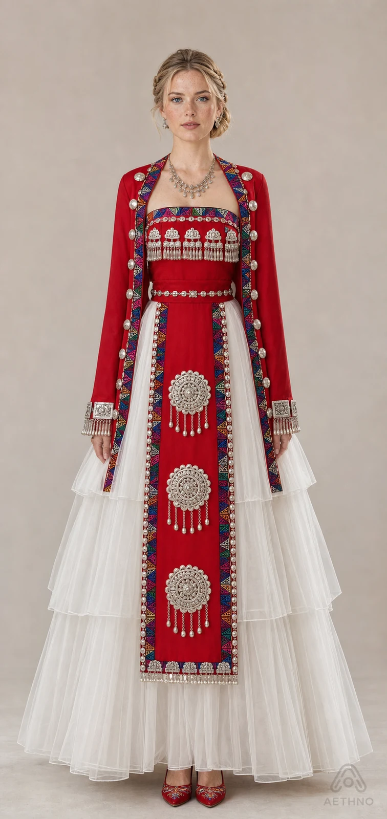 AETHNO Miao-Inspired Embroidered Women's Outfit - Look 152