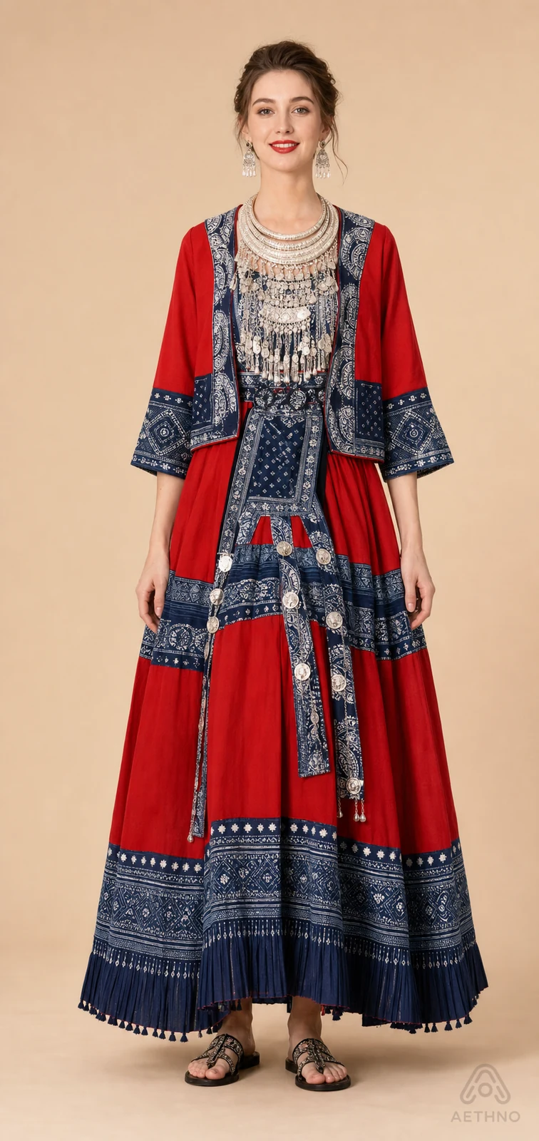AETHNO Miao-Inspired Embroidered Women's Outfit - Look 156