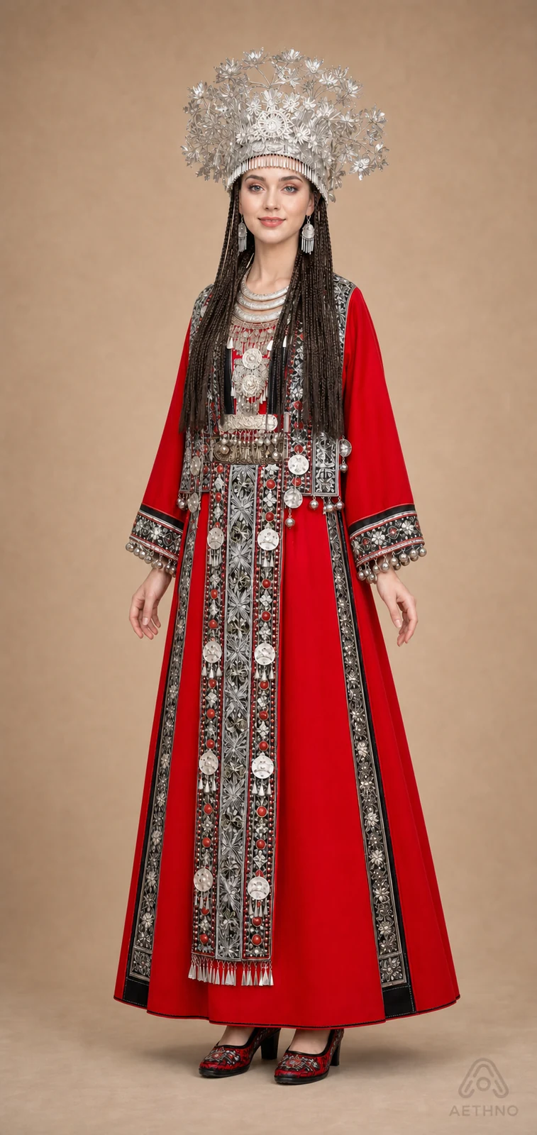 AETHNO Miao-Inspired Embroidered Women's Outfit - Look 157 - Image 2