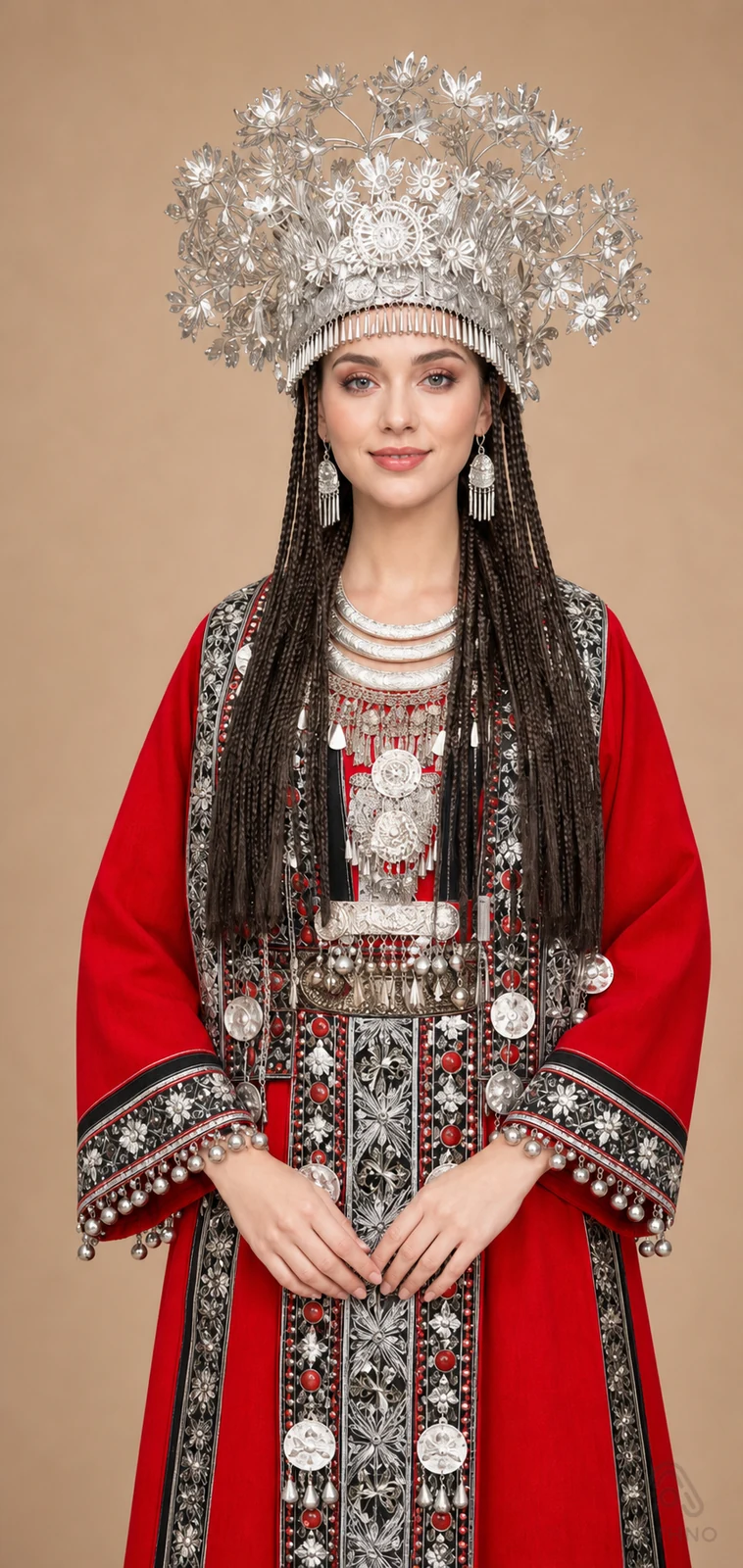 AETHNO Miao-Inspired Embroidered Women's Outfit - Look 157 - Image 5