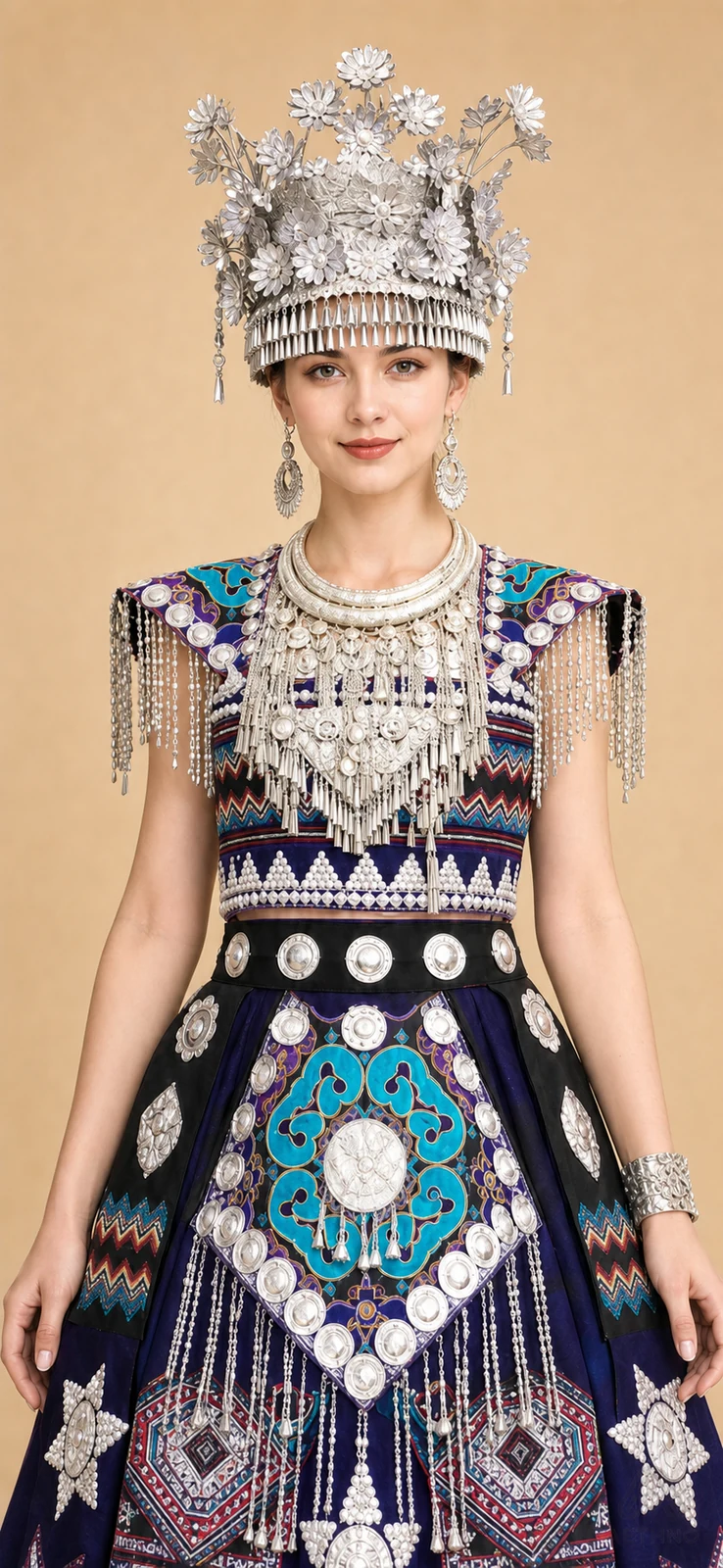 AETHNO Miao-Inspired Embroidered Women's Outfit - Look 159 - Image 5