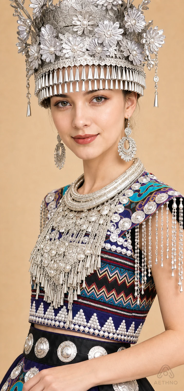 AETHNO Miao-Inspired Embroidered Women's Outfit - Look 159 - Image 7