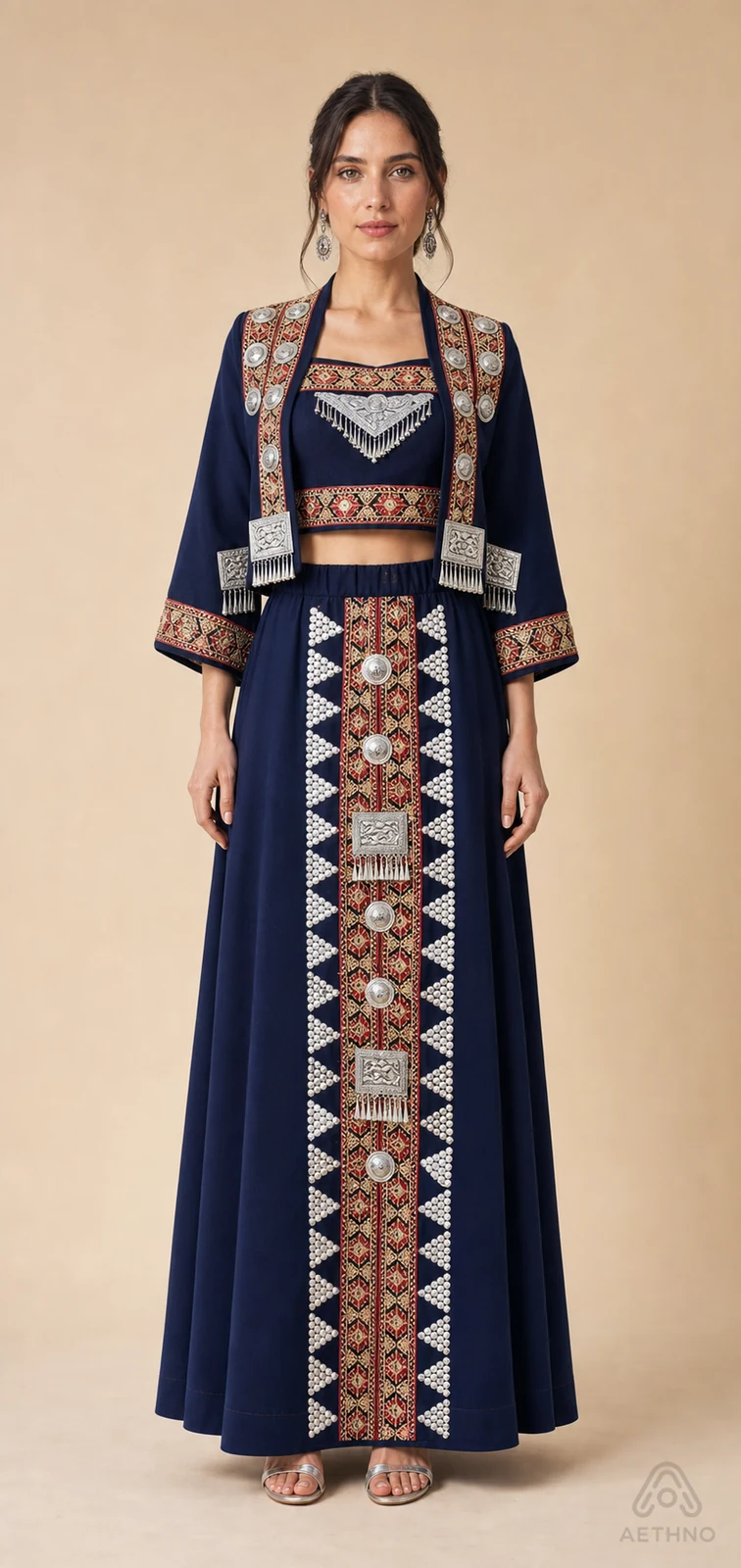AETHNO Miao-Inspired Embroidered Women's Outfit - Look 161
