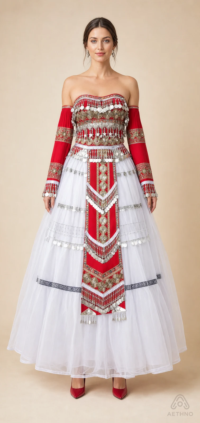 AETHNO Miao-Inspired Embroidered Women's Outfit - Look 162