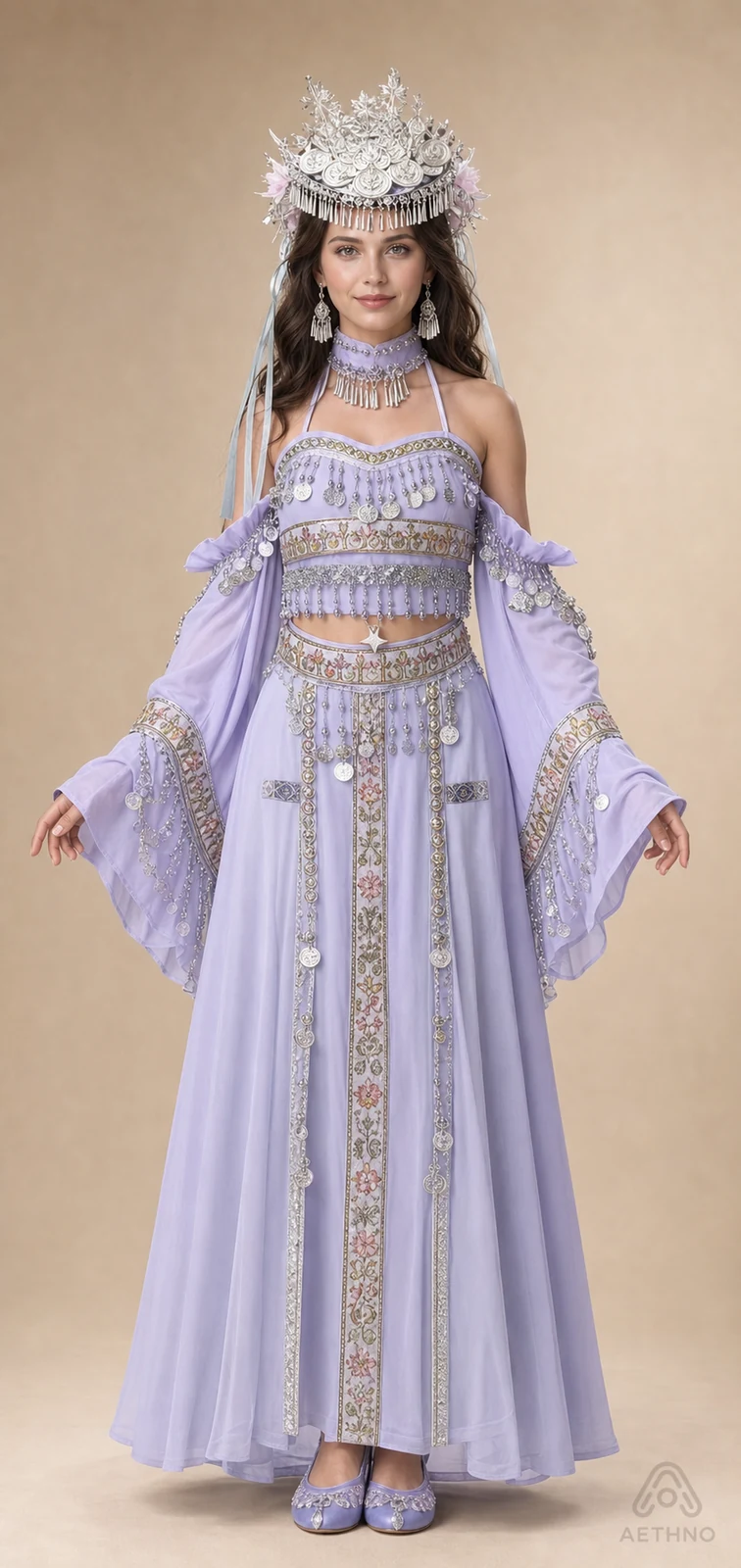 AETHNO Miao-Inspired Embroidered Women's Outfit - Look 165