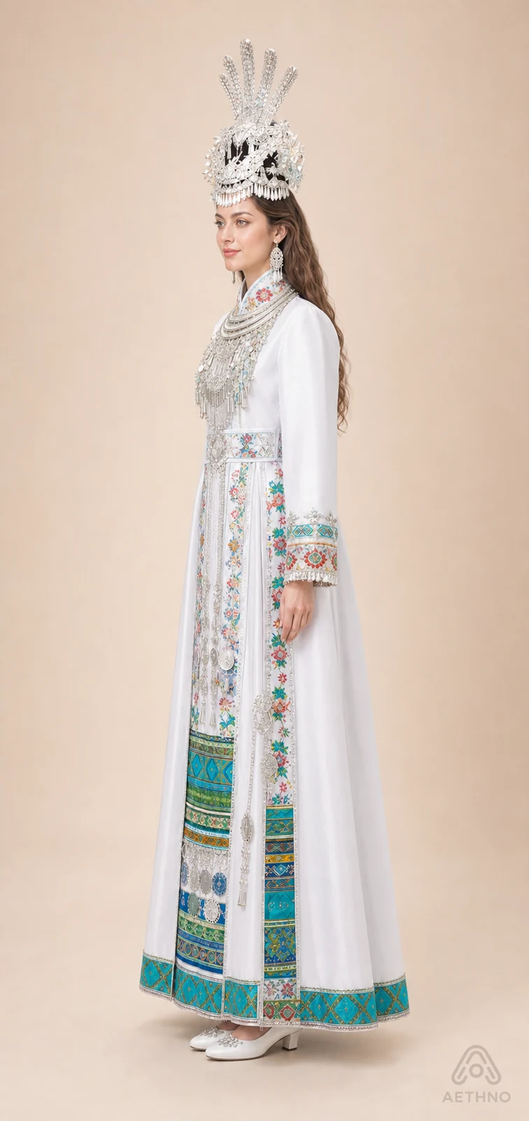 AETHNO Miao-Inspired Embroidered Women's Outfit - Look 166 - Image 3