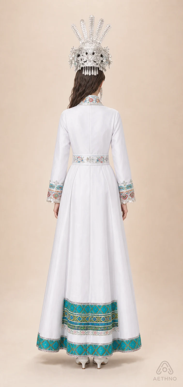 AETHNO Miao-Inspired Embroidered Women's Outfit - Look 166 - Image 4