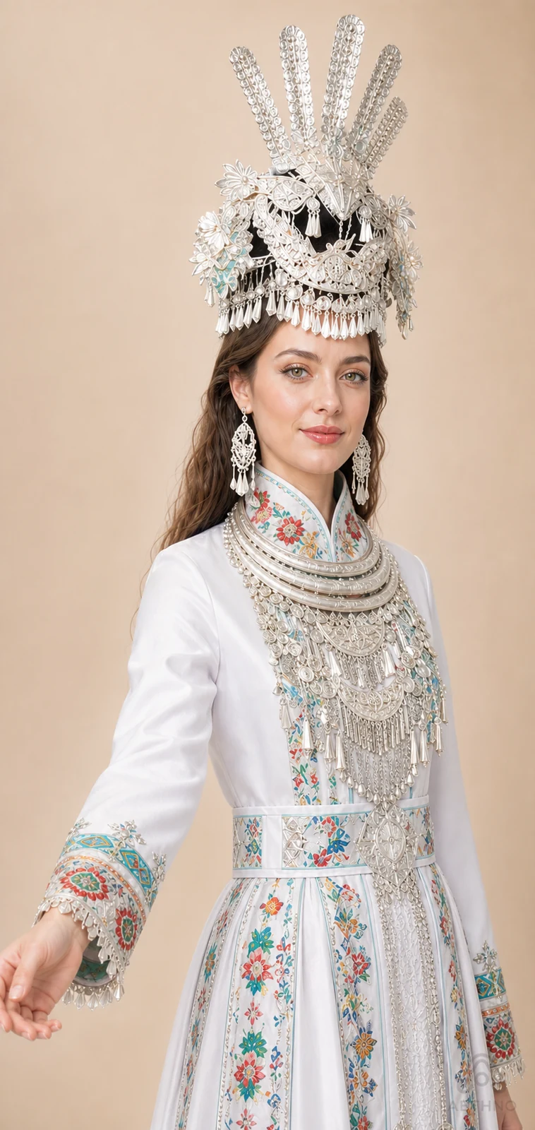 AETHNO Miao-Inspired Embroidered Women's Outfit - Look 166 - Image 7