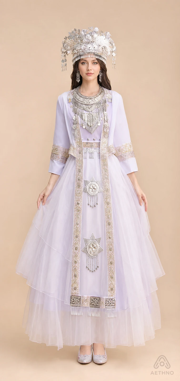 AETHNO Miao-Inspired Embroidered Women's Outfit - Look 167
