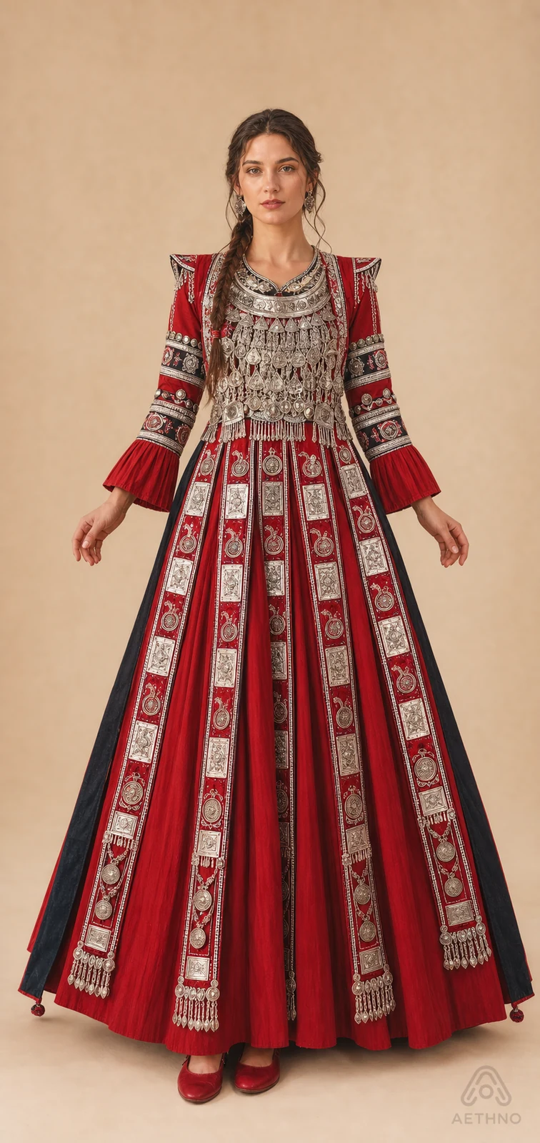 AETHNO Miao-Inspired Embroidered Women's Outfit - Look 169