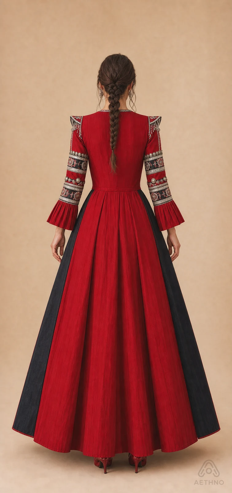 AETHNO Miao-Inspired Embroidered Women's Outfit - Look 169 - Image 4