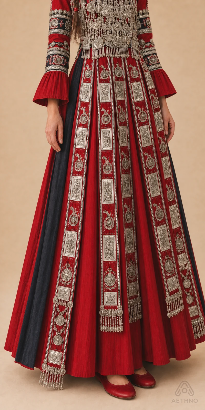 AETHNO Miao-Inspired Embroidered Women's Outfit - Look 169 - Image 8