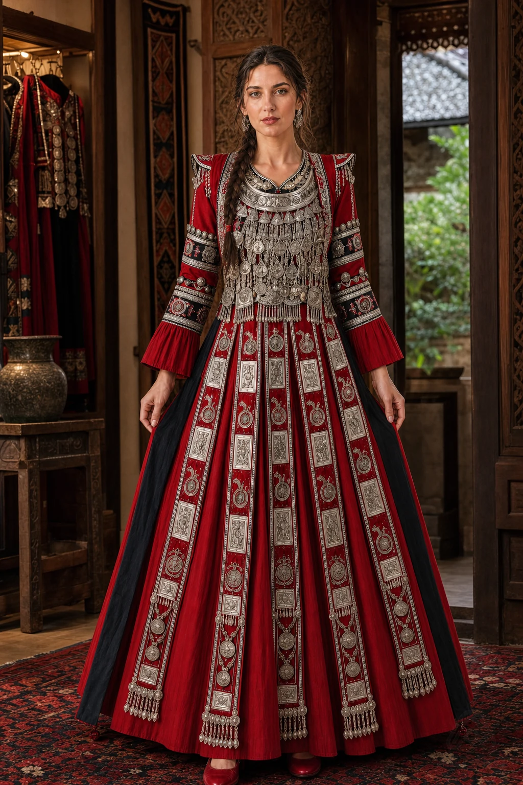 AETHNO Miao-Inspired Embroidered Women's Outfit - Look 169 - Image 9