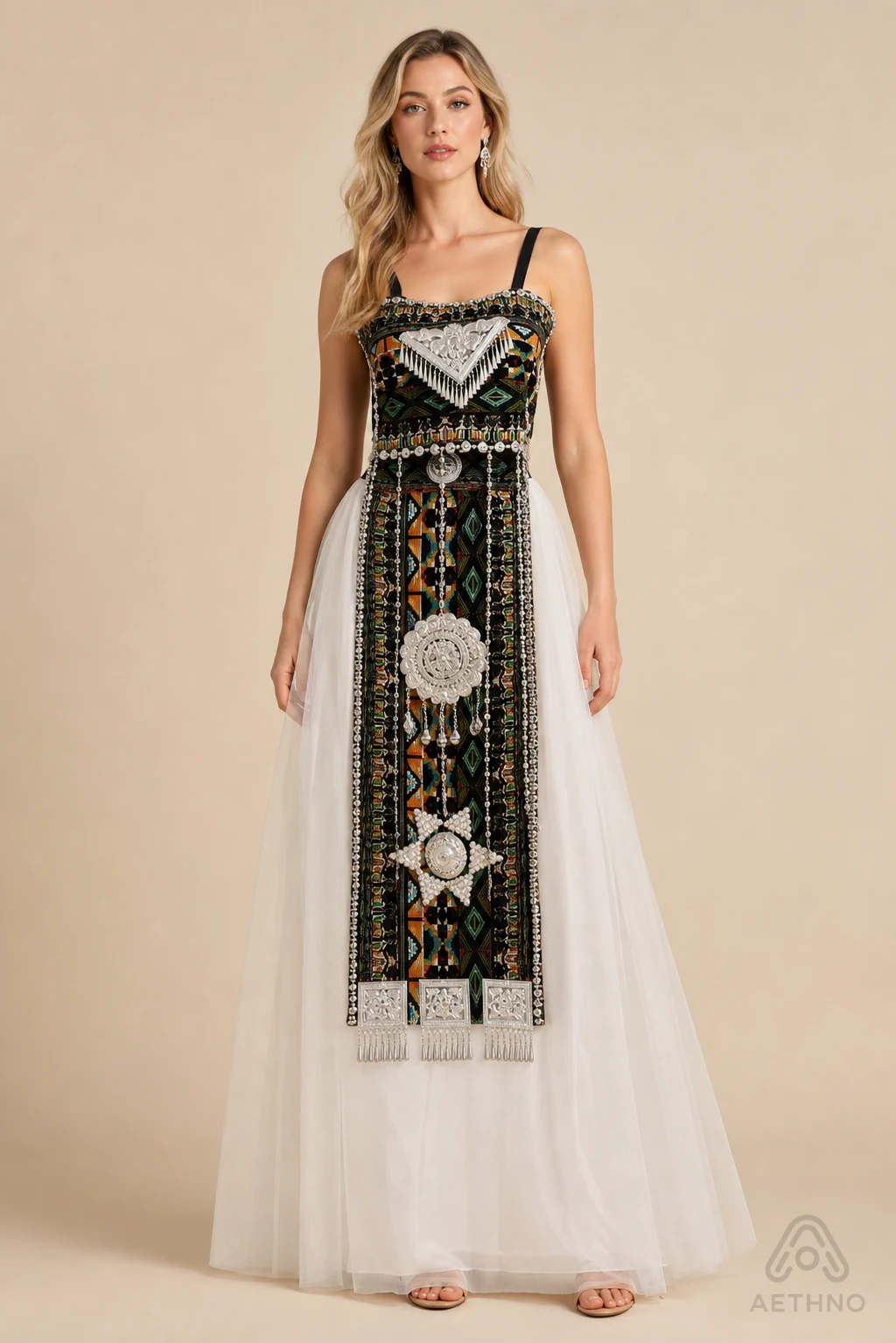 AETHNO Miao-Inspired Embroidered Women's Outfit - Look 172