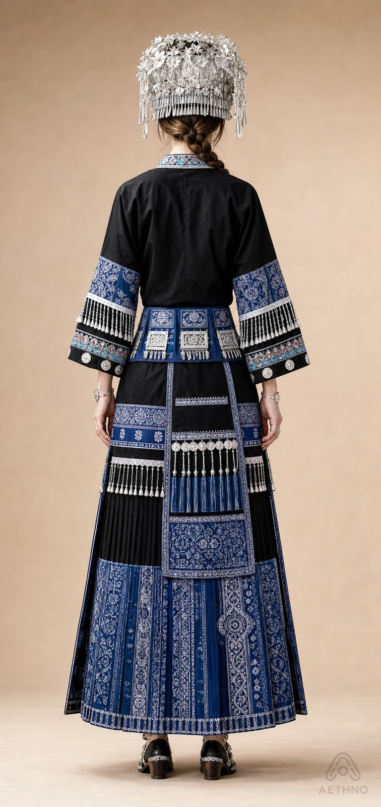 AETHNO Miao-Inspired Embroidered Women's Outfit - Look 174 - Image 4