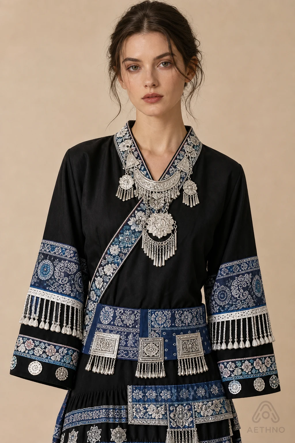 AETHNO Miao-Inspired Embroidered Women's Outfit - Look 174 - Image 5