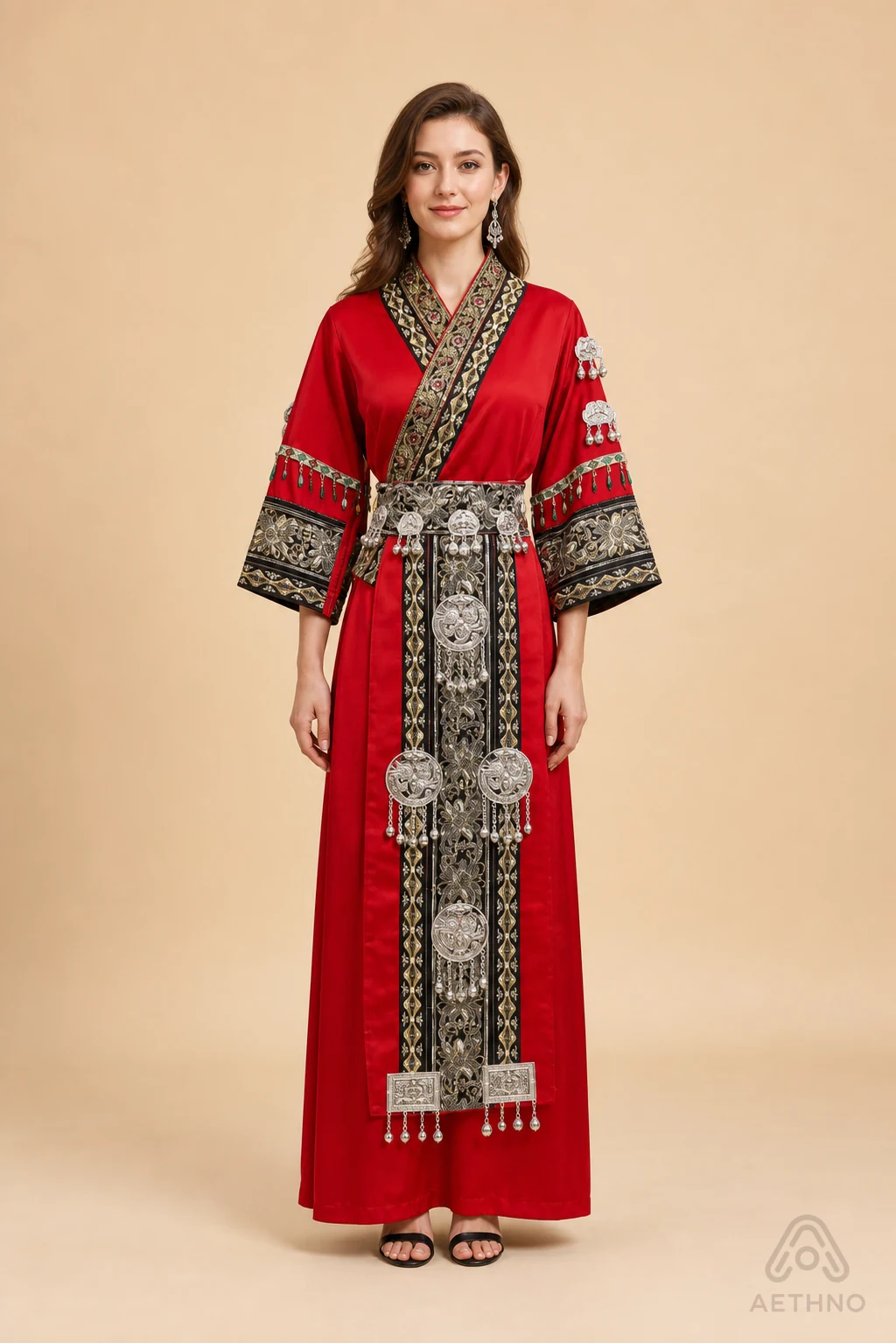 AETHNO Miao-Inspired Embroidered Women's Outfit - Look 175