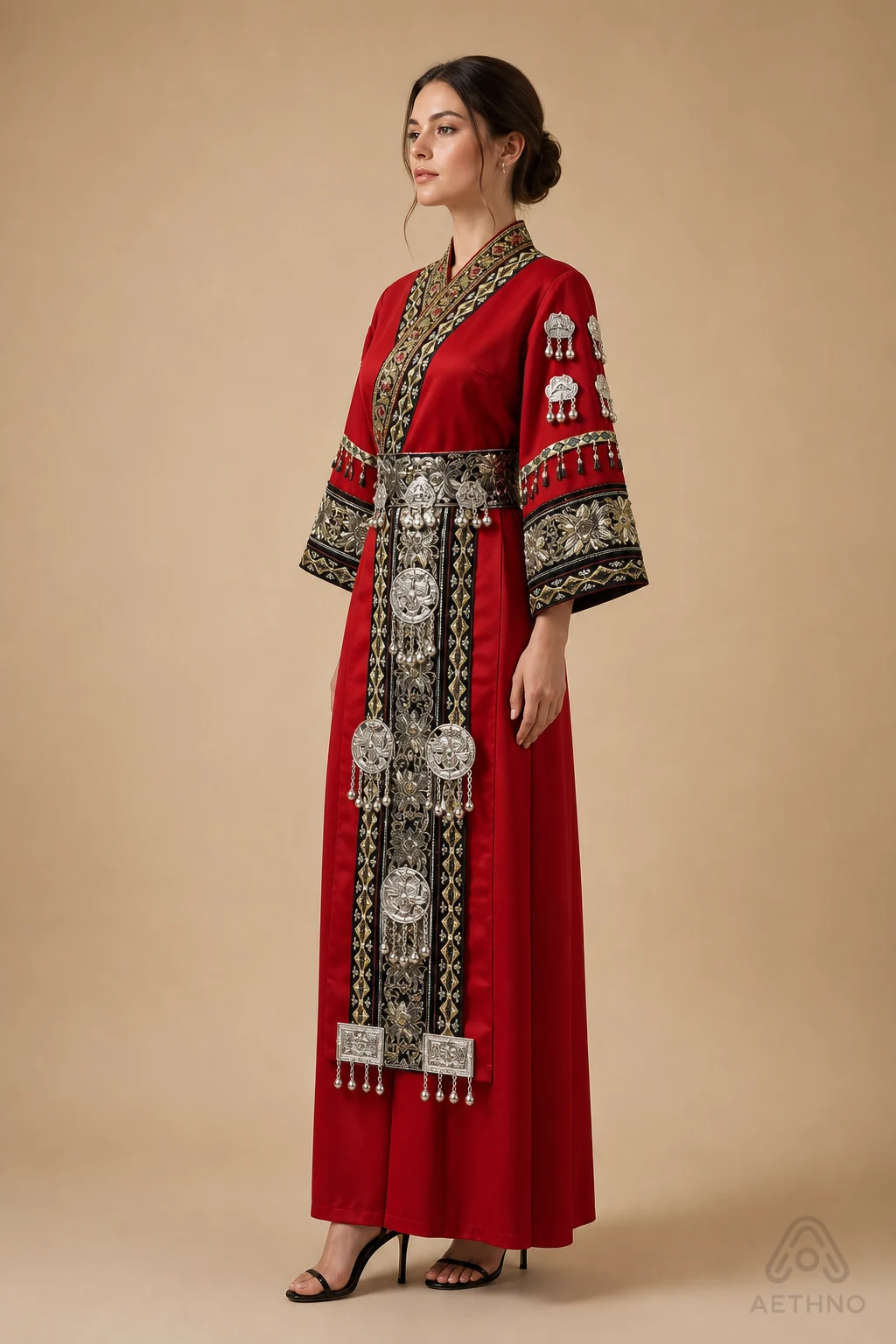 AETHNO Miao-Inspired Embroidered Women's Outfit - Look 175 - Image 3