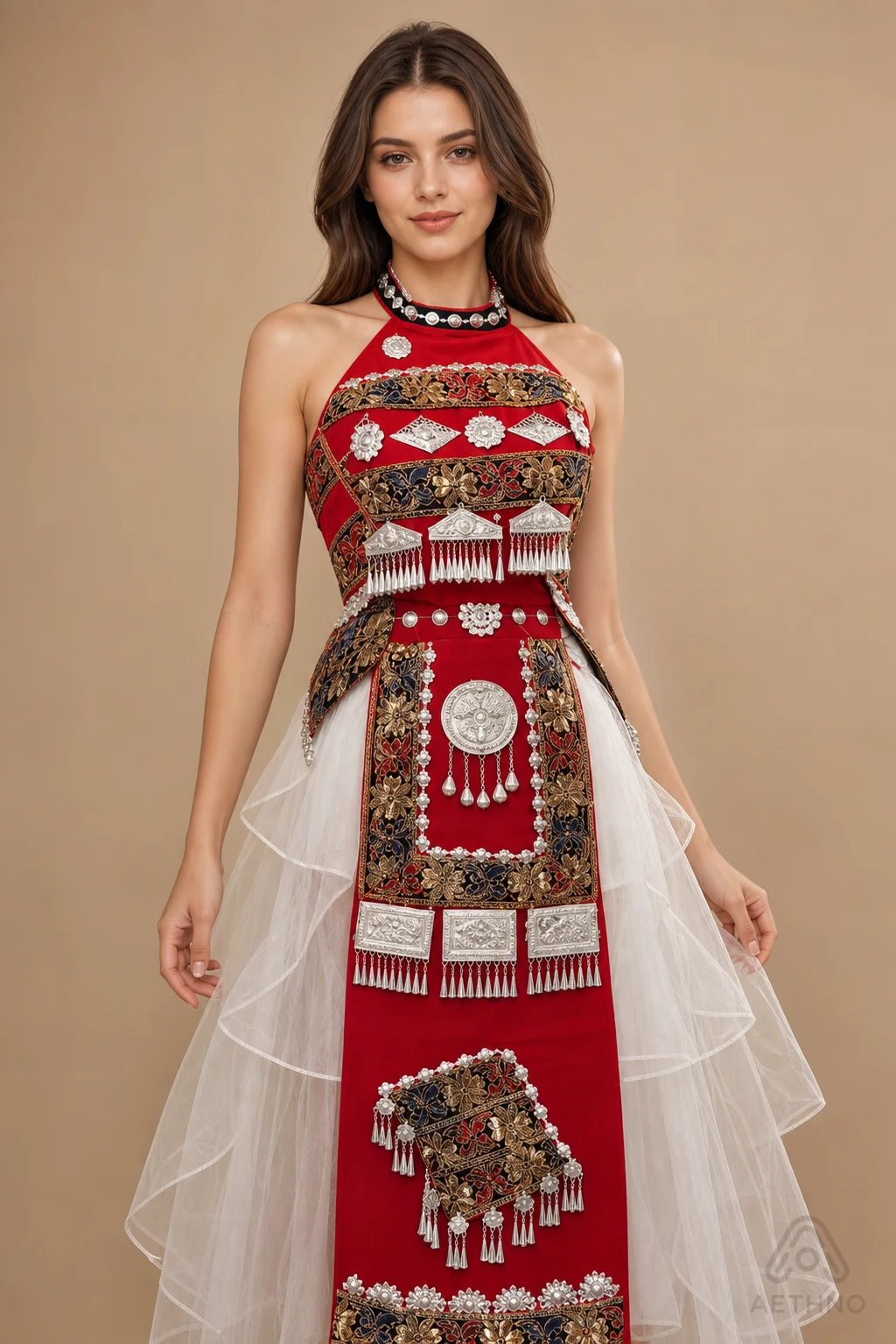 AETHNO Miao-Inspired Embroidered Women's Outfit - Look 177 - Image 5