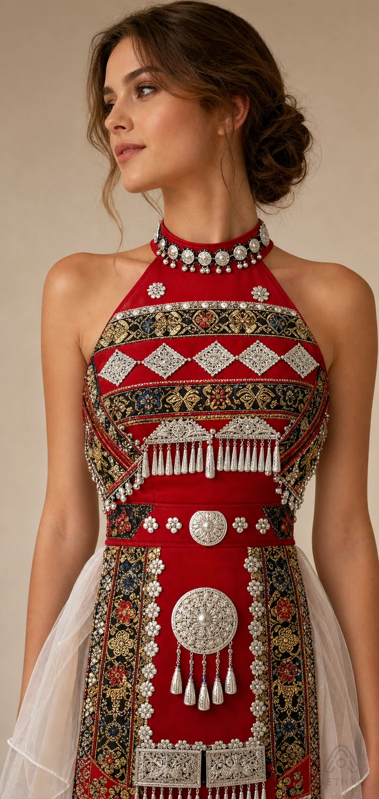 AETHNO Miao-Inspired Embroidered Women's Outfit - Look 177 - Image 7